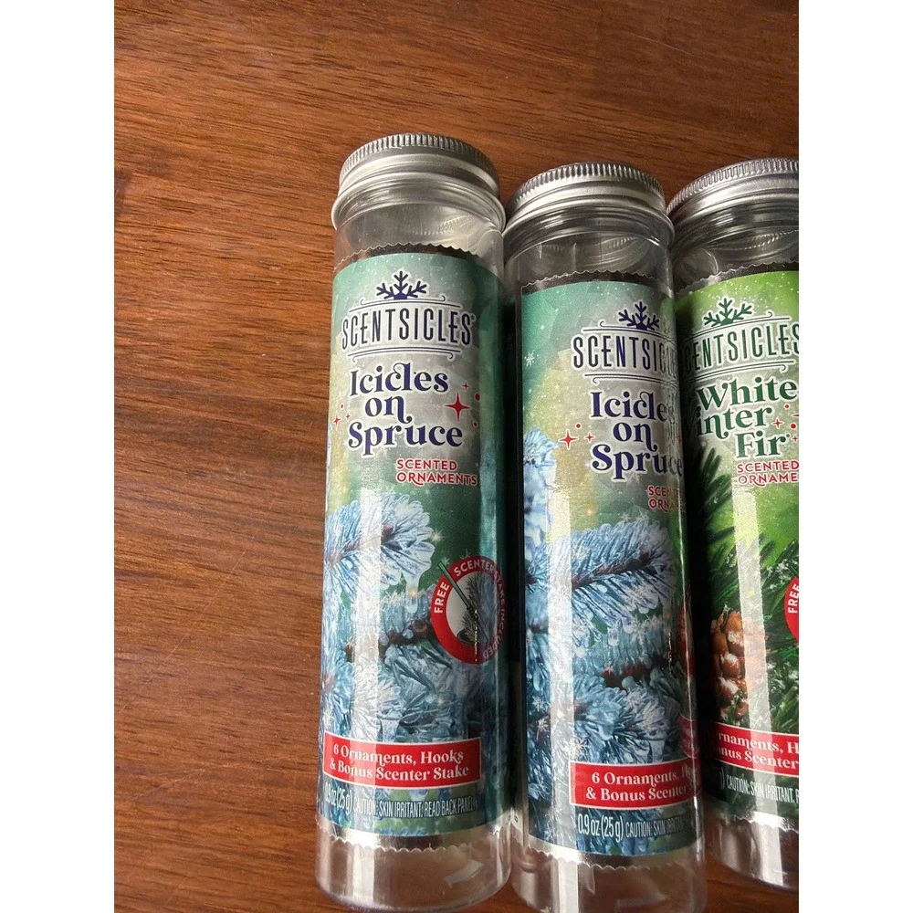 ScentSicles White Winter Fir, Christmas Tree & Icicles on spruce Lot Of 8